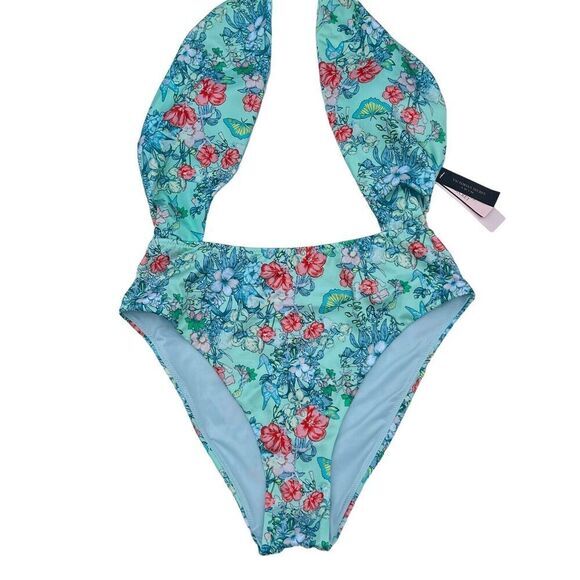 VICTORIA'S SECRET SWIM Women's One-Piece Swimsuit M Multicolor Floral Butterfly - Picture 5 of 16